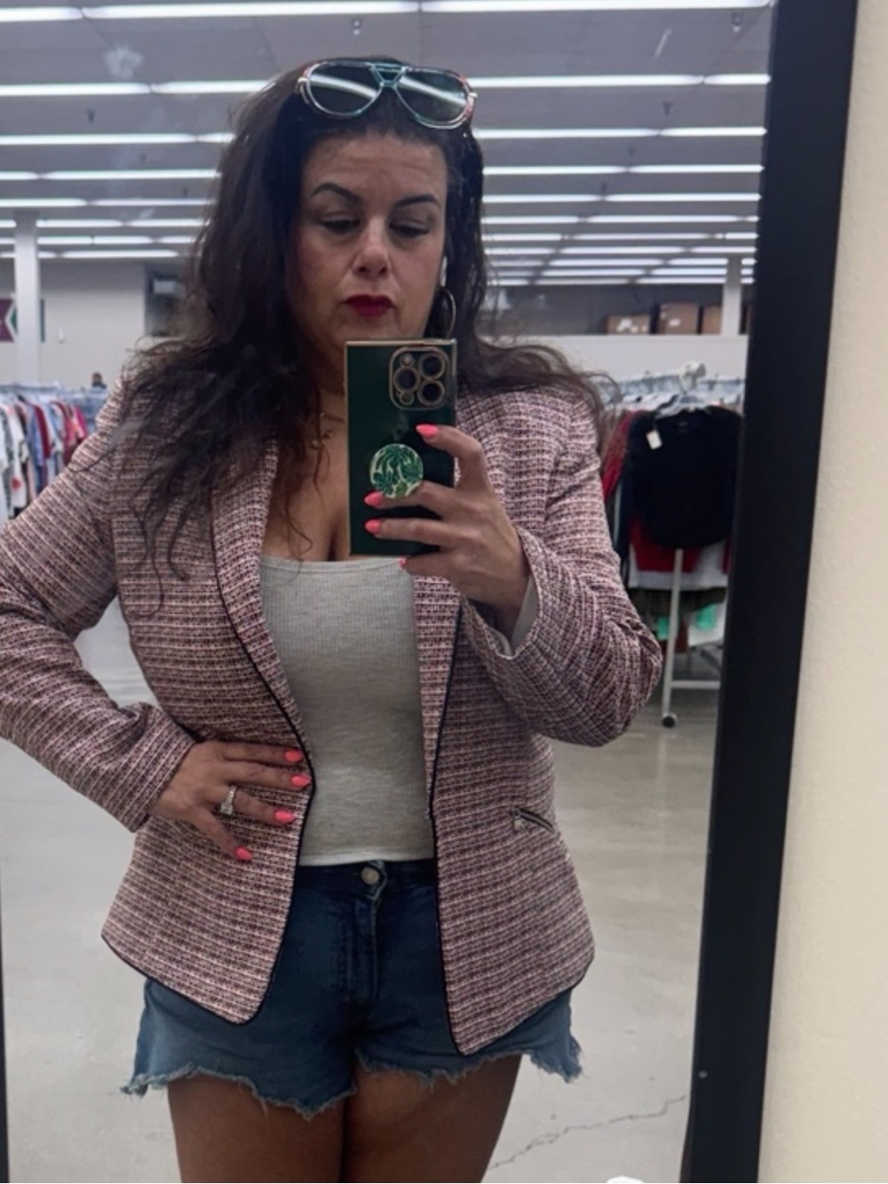 ivory ella Pink Tweed Blazer - Feminine Tailored Jacket